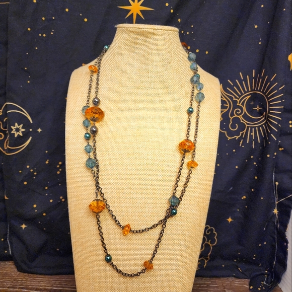 Treska Multi-Layer Beaded Asymmetrical Necklace - Picture 1 of 3